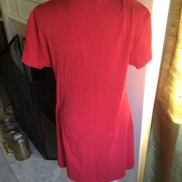 Victoria Secret red cotton snap button dress - Picture 2 of 3